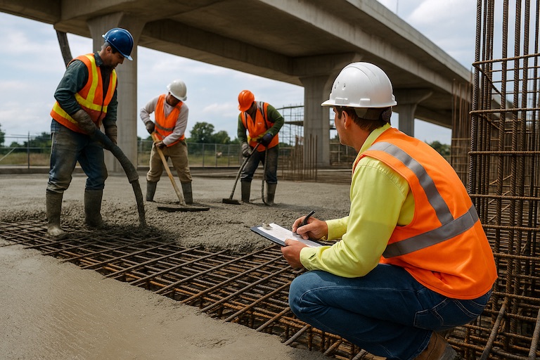 Caption 1 Geotechnical engineers conducting on-site soil sampling in Los Angeles County as part of a Geotechnical Report Southern California projects require for grading and foundation design.