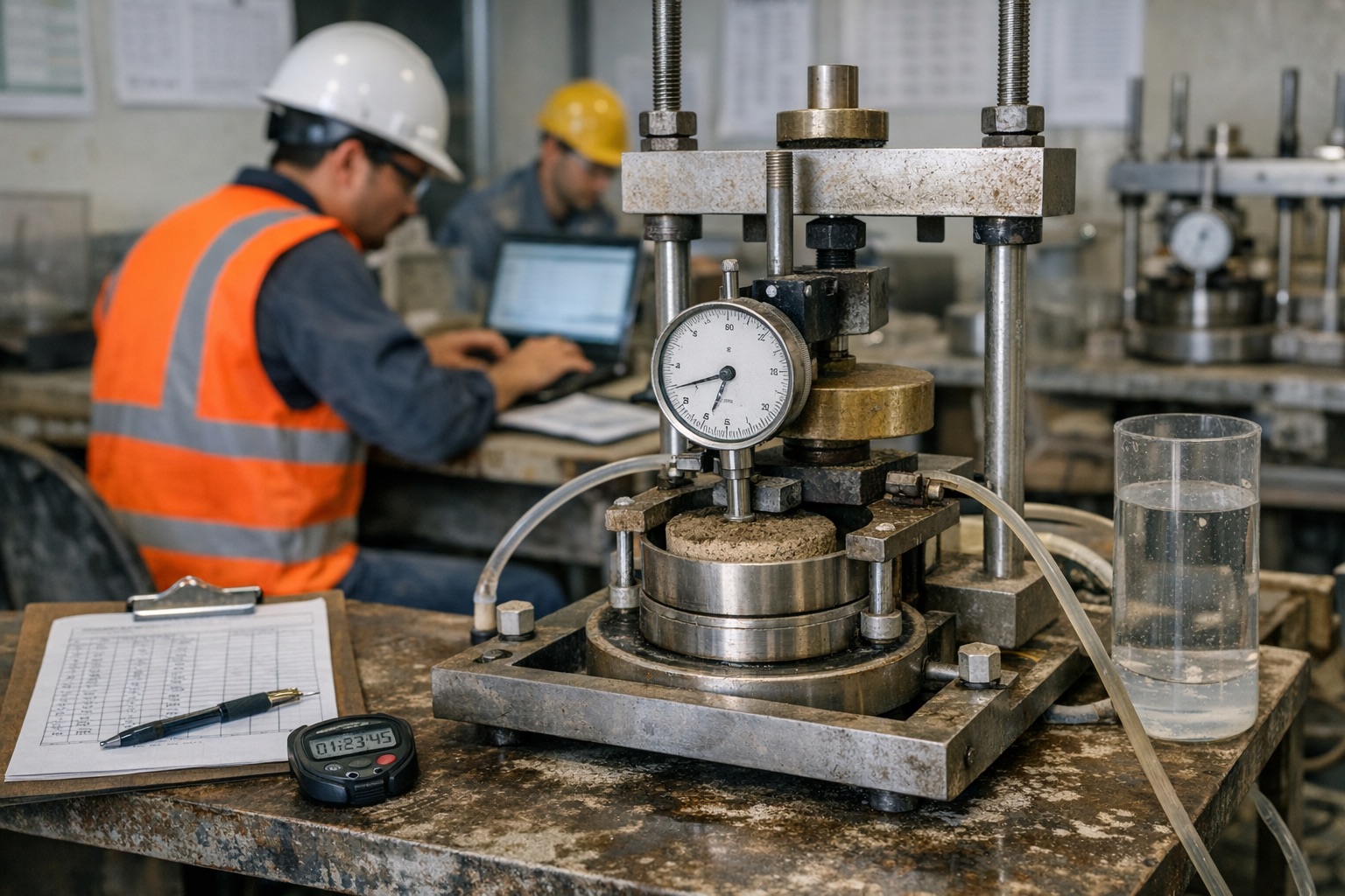 Geotechnical engineers conducting on-site soil sampling in Los Angeles County as part of a Geotechnical Report Southern California projects require for grading and foundation design.