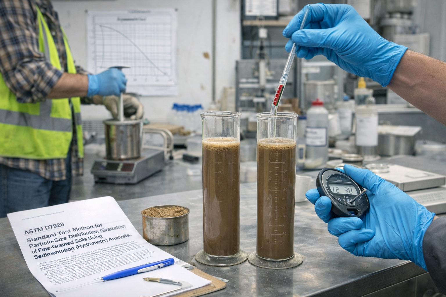 Geotechnical engineers conducting on-site soil sampling in Los Angeles County as part of a Geotechnical Report Southern California projects require for grading and foundation design.