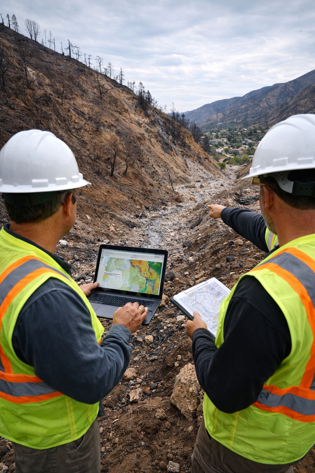 Learn how debris flow risk is assessed after wildfires in California. Understand hazards, testing methods, and mitigation strategies to protect lives and property.