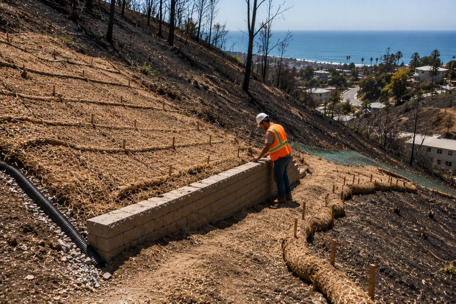 Caption 2 Geotechnical engineers conducting on-site soil sampling in Los Angeles County as part of a Geotechnical Report Southern California projects require for grading and foundation design.