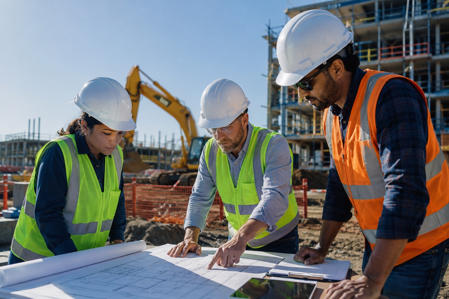 Caption 1 Geotechnical engineers conducting on-site soil sampling in Los Angeles County as part of a Geotechnical Report Southern California projects require for grading and foundation design.