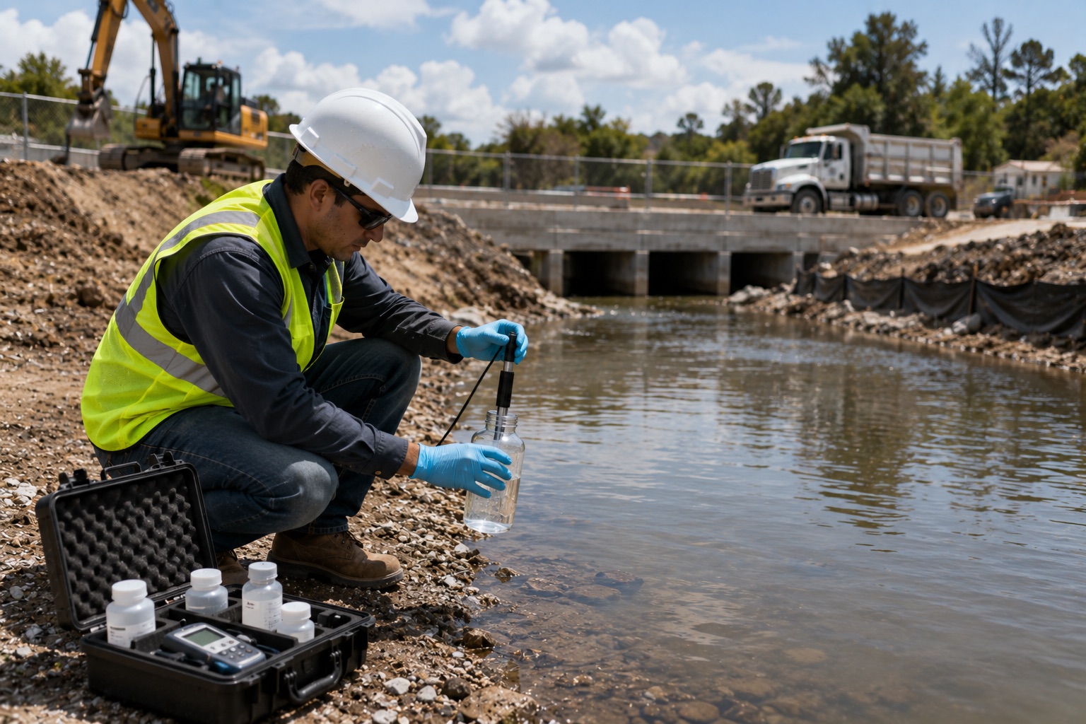 Caption 1 Geotechnical engineers conducting on-site soil sampling in Los Angeles County as part of a Geotechnical Report Southern California projects require for grading and foundation design.