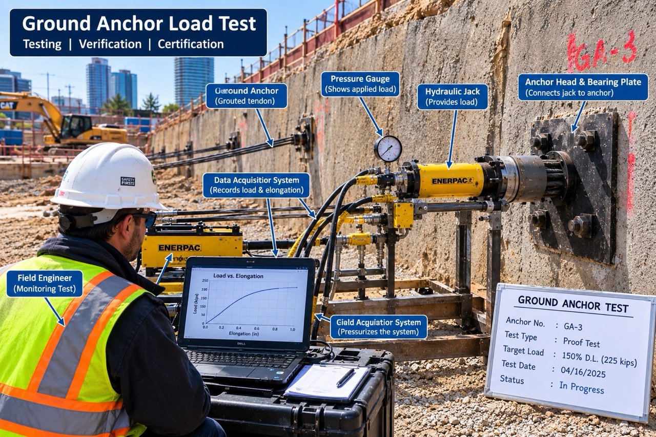 Caption 2 Large Field engineer performing ASTM G57 soil resistivity testing at an active construction site to evaluate corrosive soil conditions and protect buried pipelines, reinforced concrete foundations, and underground infrastructure from long-term corrosion damage.